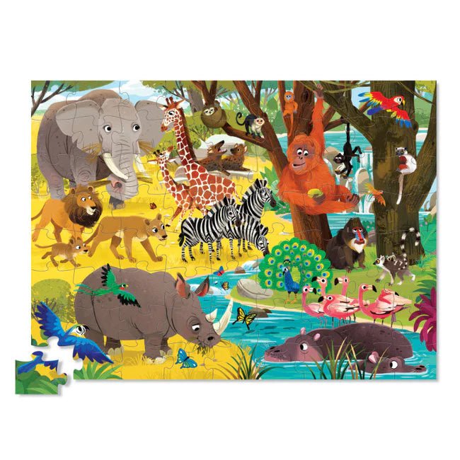 Crocodile Creek 72 Piece Puzzle - Wild Safari - Huckle + Berry KidsCrocodile Creek