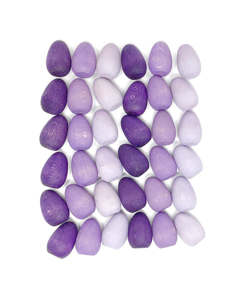 Grapat Wooden Mandala Eggs 36 Pieces - Purples - Huckle + Berry KidsGrapat