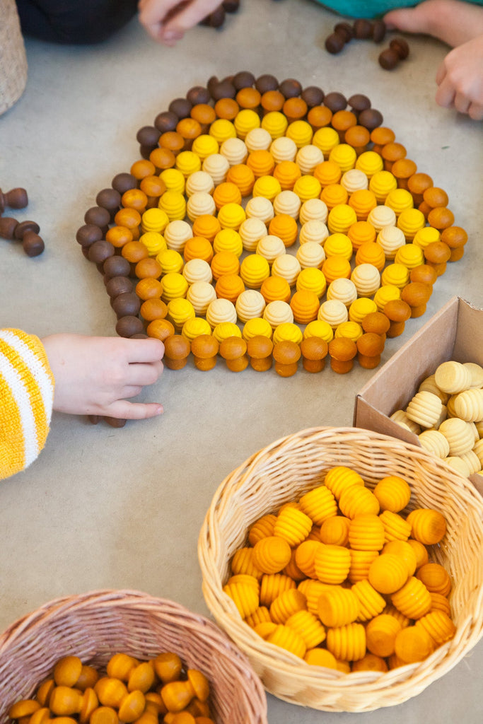 Grapat Wooden Mandala Honeycomb 36 Pieces - Yellow - Huckle + Berry KidsGrapat