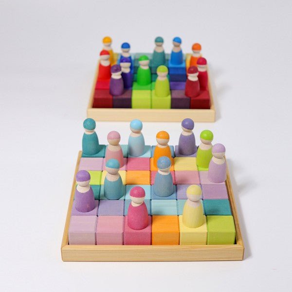 Grimms Square Blocks Set Pastel - Huckle + Berry KidsGrimms