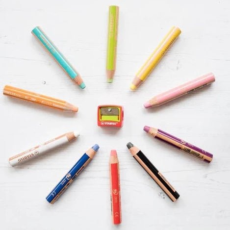 Stabilo Woody 3 in 1 Crayon with Sharpener 10 Pack - Huckle + Berry KidsStabilo
