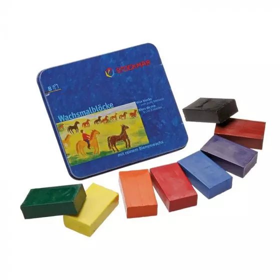 Stockmar Wax Block Crayons Tin Case 8 Assorted - Huckle + Berry KidsStockmar