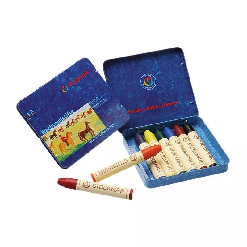Stockmar Wax Stick Crayons Standard Tin Case 8 Assorted - Huckle + Berry KidsStockmar