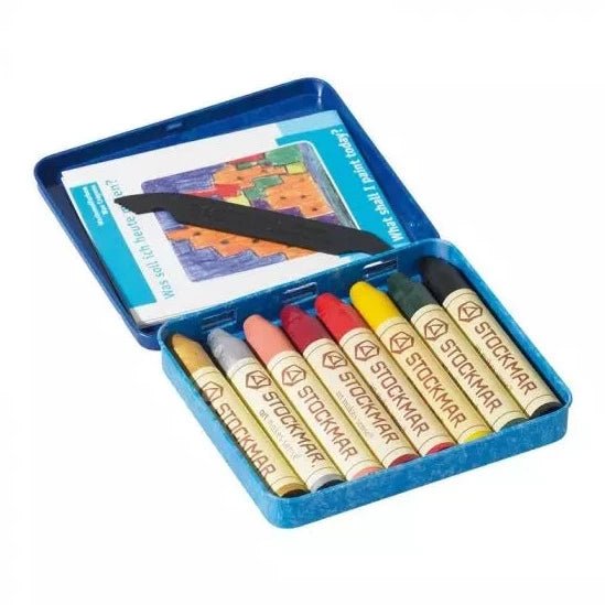 Stockmar Wax Stick Crayons Supplementary #2 Tin Case 8 Assorted - Huckle + Berry KidsStackmar