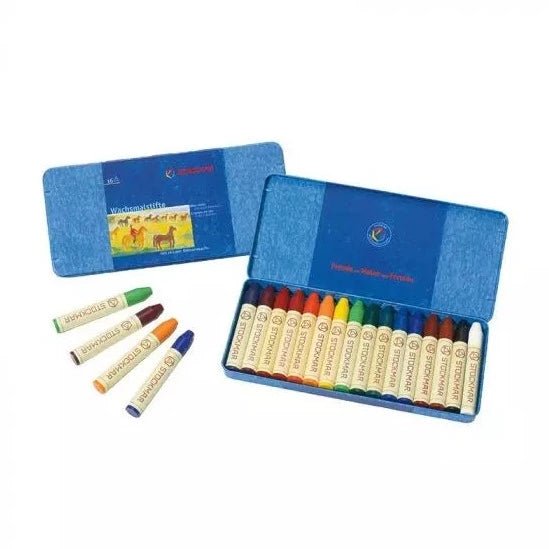 Stockmar Wax Stick Crayons Tin Case 16 Assorted - Huckle + Berry KidsStockmar